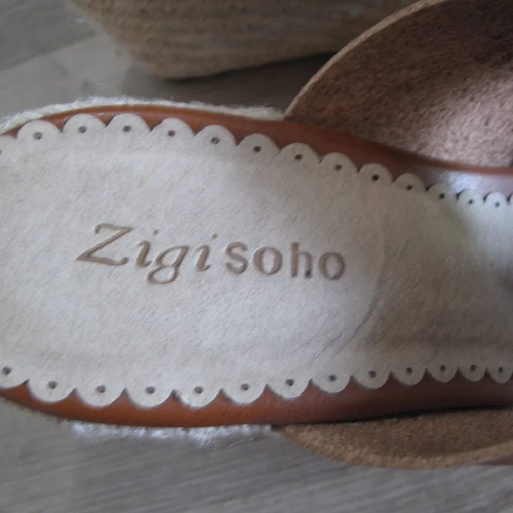 ZIGI SOHO Cognac Espadrille Wedge Sandals